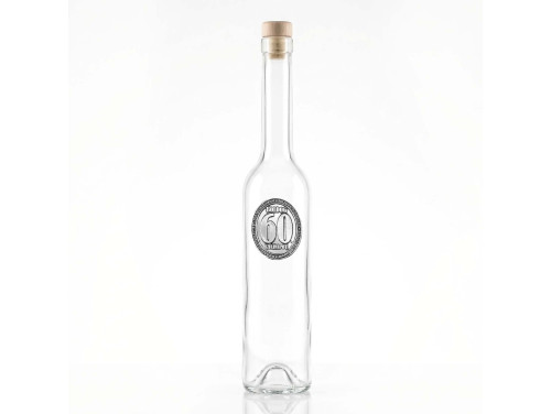 Ovális Fémcímkés Svéd Pálinkás üveg  - Boldog 60. Szülinapot felirattal - Születésnapi Ajándék