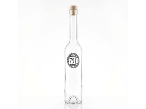 Ovális Fémcímkés Svéd Pálinkás üveg  - Boldog 70. Szülinapot felirattal - Születésnapi Ajándék