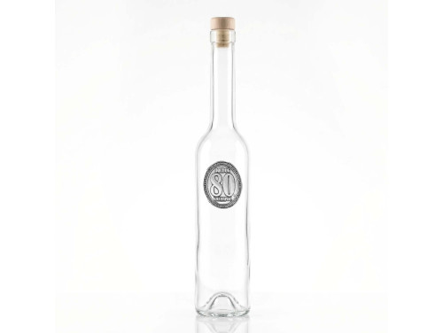 Ovális Fémcímkés Svéd Pálinkás üveg  - Boldog 80. Szülinapot felirattal - Születésnapi Ajándék