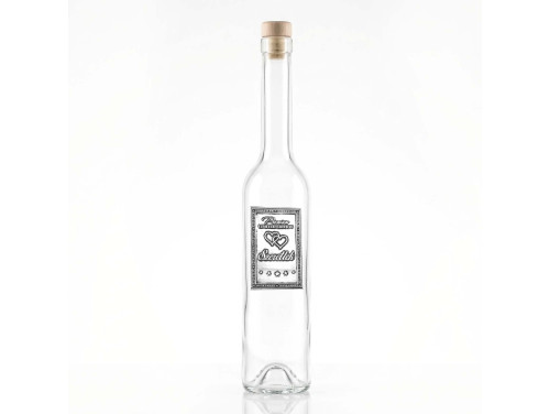 Fémcímkés Svéd Pálinkás üveg -  Szeretlek felirattal - Szerelmes Ajándék