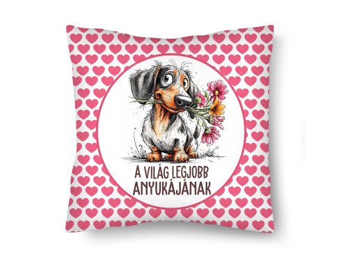 Díszpárna (26×26 cm) – „A világ legjobb anyukája” Anyák Napi Ajándék Anyáknak