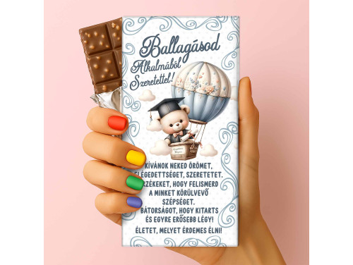 Csoda Csoki - Ballagási feliratos csokoládé - „Ballagásod Alkalmából Szeretettel” (75g-os tejtábla) - Ballagási Ajándék
