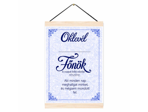 Oklevél - Főnök A Csapat Lelki Edzője - Oklevél Főnöknek Ajándék