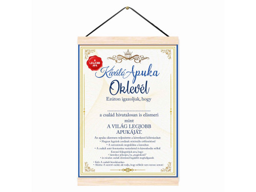 Oklevél - Kíváló Apuka Oklevél Apáknak, Apák Napi Ajándék