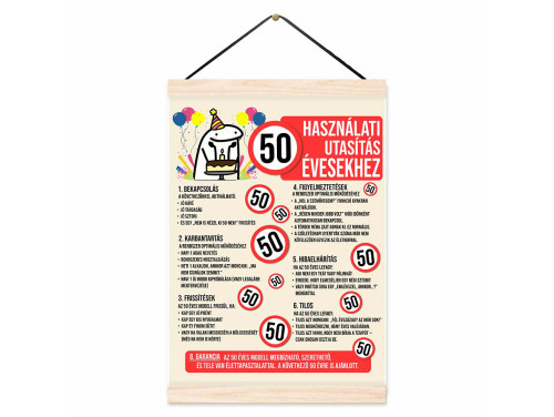 Oklevél - Használati Utasítás 50 Évesekhez - Születésnapi Oklevél - 50. Születésnapi Ajándék