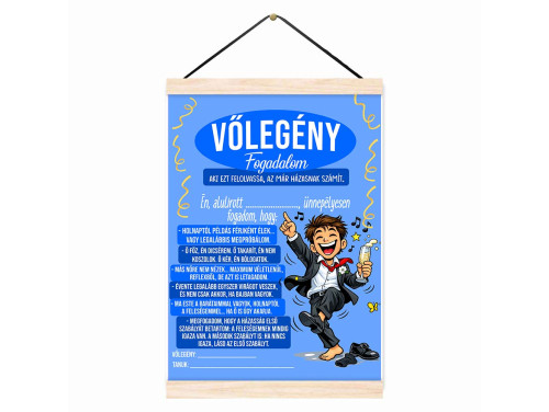 Oklevél - Vőlegény Fogadalom - Legénybúcsú Fogadalom, Oklevél - Vicces Ajándék Legénybúcsúra