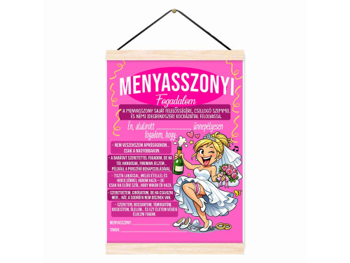 Oklevél - Menyasszonyi Fogadalom - Lánybúcsú Fogadalom, Oklevél - Vicces Ajándék Lánybúcsúra