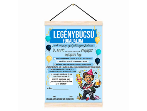 Oklevél - Legénybúcsú Fogadalom - Legénybúcsú Fogadalom, Oklevél - Vicces Ajándék Legénybúcsúra