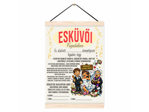 Oklevél - Esküvői Fogadalom, Oklevél - Vicces Ajándék Esküvőre