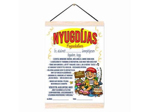 Oklevél - Nyugdíjas Fogadalom, Oklevél Férfiaknak - Vicces Ajándék Nyugdíjba Vonulás Alkalmára