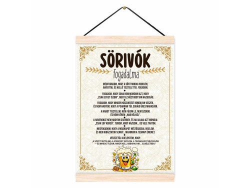 Oklevél - Sörivók Fogadalma - Vicces Ajándék Sörimádóknak