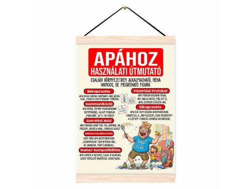 Oklevél - Apához Használati Útmutató - Apáknak, Apák Napi Ajándék