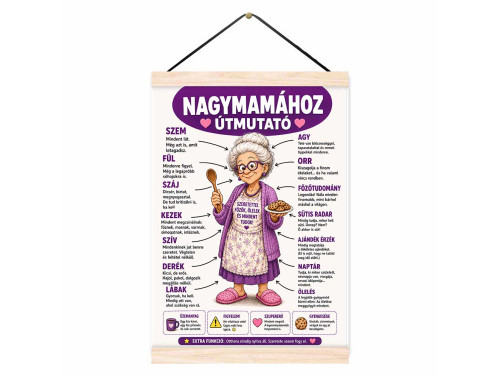 Oklevél - Nagymamához Útmutató - Vicces Ajándék Nagymamának