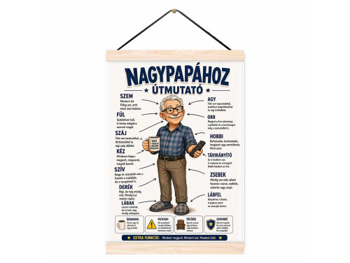 Oklevél - Nagypapához Útmutató - Vicces Ajándék Nagypapának