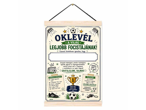 Oklevél A Világ Legjobb Focistájának - Ajándék Focistáknak