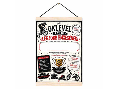 Oklevél A Világ Legjobb BMXesének - Ajándék BMXeseknek, Bicikliseknek