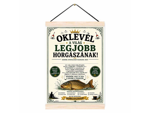 Oklevél A Világ Legjobb Horgászának - Ajándék Horgászoknak