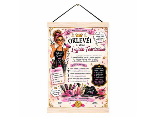 Oklevél A Világ Legjobb Fodrászának - Ajándék Fodrásznak