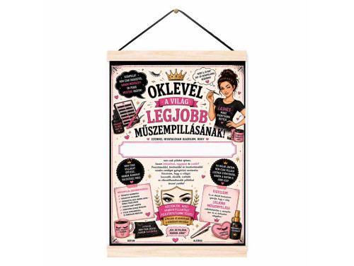 Oklevél A Világ Legjobb Műszempillásának - Ajándék Műszempillásnak