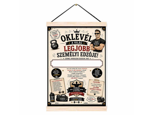 Oklevél A Világ Legjobb Személyi Edzője - Ajándék Edzőnek