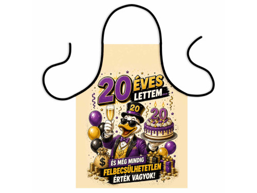 (TK087) Vicces kötény - 20 éves lettem - 20. Születésnapi Grillmester Kötény