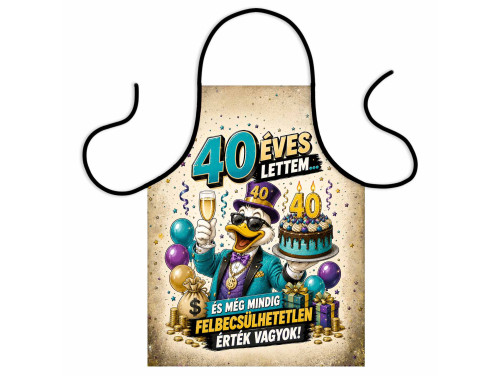 (TK089) Vicces kötény - 40 éves lettem - 40. Születésnapi Grillmester Kötény