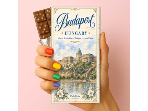 Csoda Csoki - Budapest csoki –Budapest Buda Castle – Budai Vár mintás budapesti szuvenír csokoládé