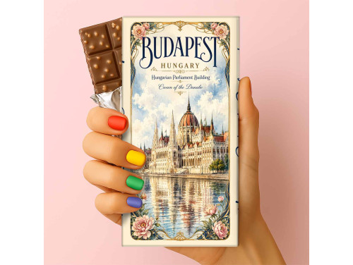 Csoda Csoki - Budapest Parliament csoki virágmintás kerettel – Elegáns budapesti szuvenír csokoládé