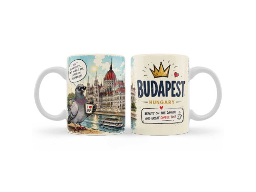 (B1423) Budapest Bögre Galambbal – Budapest Hungary Szuvenír