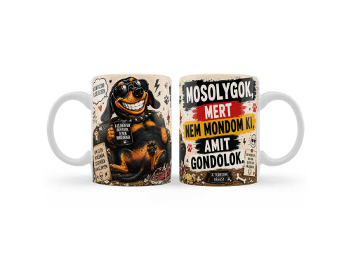 (B1430) Vicces Bögre 3 dl - Mosolygok, mert nem mondom ki, amit gondolok - Vicces Ajándék Kollégának, Barátnak