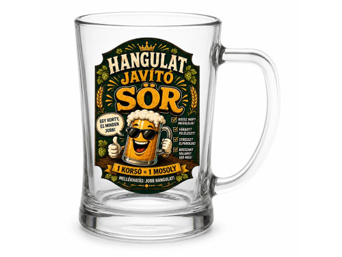 (SS391) Vicces Söröskorsó 500 ml – Hangulatjavító Sör – Humoros Ajándék