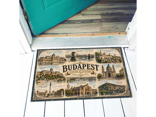 Hungary Lábtörlő - Budapest nevezetességei lábtörlő 40×60 cm – Capital of Hungary magyar ajándék
