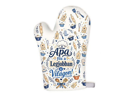 (FK072) Apa Főz a Legjobban a Világon Főzőkesztyű – Ajándék Apának
