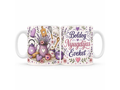 (B1490) Boldog Nyugdíjas Éveket Női Bögre – Ajándék Nyugdíjba Vonulásra