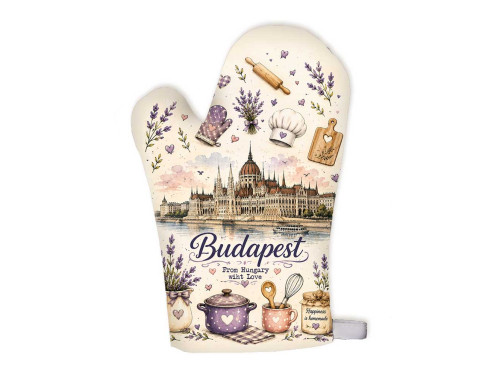 (FK082) Budapest Parlament főzőkesztyű – From Hungary with Love magyar szuvenír
