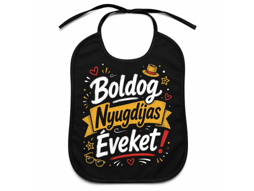 (EL135) Előke 26 cm x 32,5 cm - Boldog Nyugdíjas Éveket – Vicces Pártedli Nyugdíjas Búcsúztatóra
