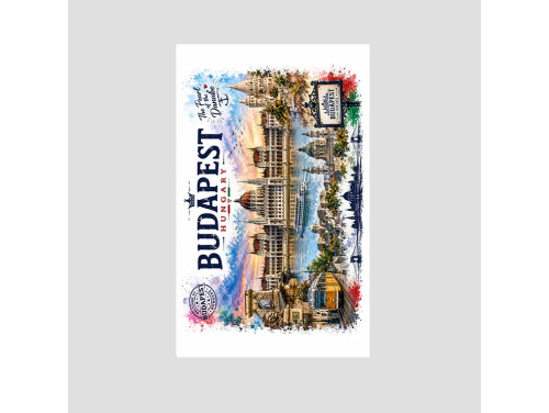 (KTR047) Budapest Konyharuha, Kis Kéztörlő – Hungary, Budapest Nevezetességeivel 30 × 50 cm