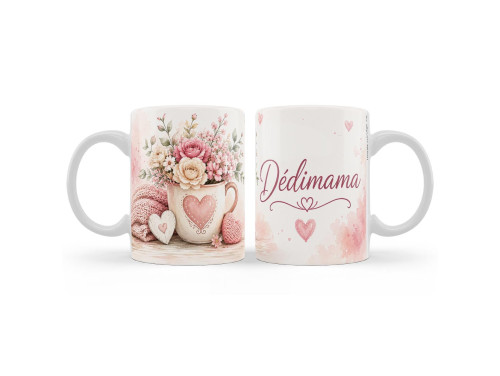 (B1498) Dédimama Bögre – Virágos, Szíves Ajándék Dédimamának
