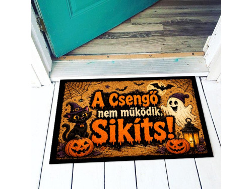 (LA213) Halloween Lábtörlő – A Csengő Nem Működik, Sikíts!
