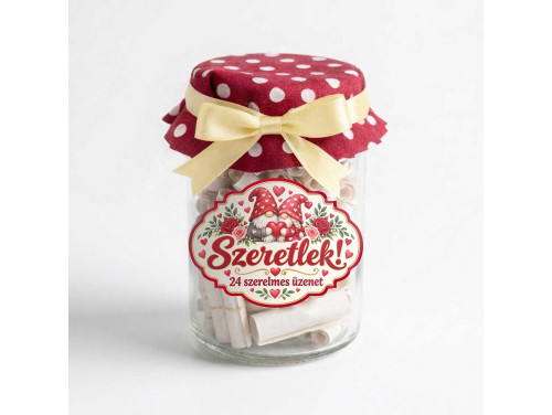 Szerelmes Kívánság Befőtt – Szeretlek! 24 Szerelmes Üzenettel, piros - Szerelmes Ajándék