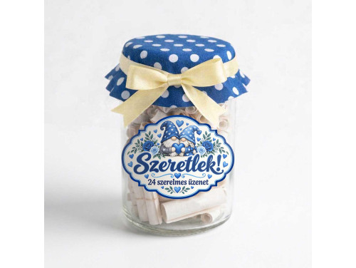 Szerelmes Kívánság Befőtt – Szeretlek! 24 Szerelmes Üzenettel, Kék - Szerelmes Ajándék