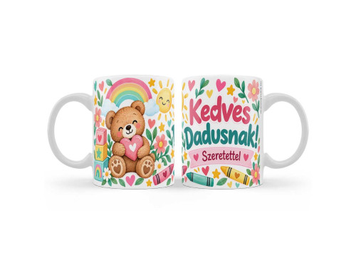 (B1485) Bögre 3 dl - Ajándék Dadusnak – „Kedves Dadusnak! Szeretettel” Feliratú Bögre