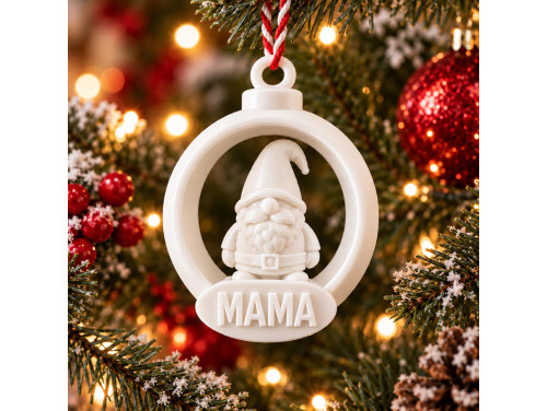 Ajándék Mamának – MAMA Feliratú Gnóm Manós Karácsonyfadísz